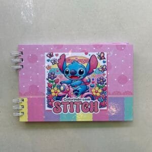 Caderno livro Stitch azul grosso