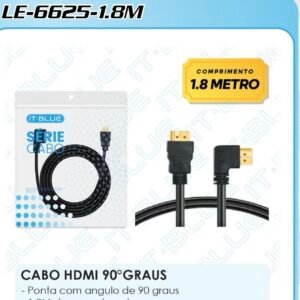 Cabo hdmi 1.8netros 90graus