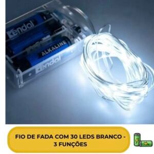 Fio de fada 3metros cor de branco 9581
