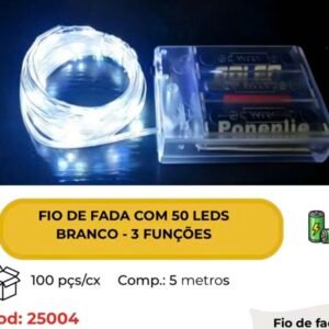 Fio de fada cor de branco com 5metros 25004