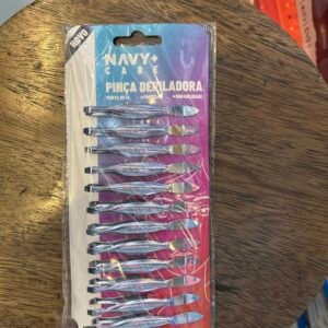 Cartela 12 Pinça Depiladora Ponta Reta