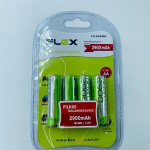 Pilha Recarregavel Flex 2900mah AA 04 Pilhas