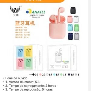 fone bluetooth i12 coloridos